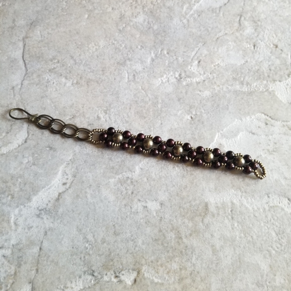 New intricate handmade Pyrite gemstone beaded bracelet - Picture 4 of 4